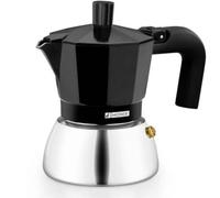 Monix Induction Inox Cafetera Italiana de Aluminio y Acero Inoxidable, 6 tazas de capacidad, Mango termoresistente, Fácil de Lavar, Apta para todo tipo de Cocinas incluida Inducción, color negro