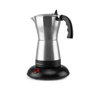 Orbegozo KFE 660, Cafetera italilana eléctrica, 480 W, 3/6 tazas, apagado automático, base con rotación, tapadera con ventana, color negro