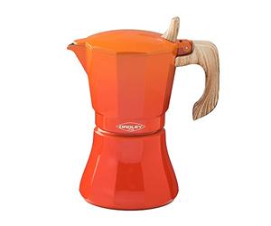 Cafetera Italiana Oroley Petra 6 Tazas Naranja Aluminio