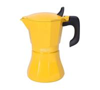 Oroley - Cafetera Italiana Petra de Inducción | Base de Acero Inoxidable | Apta para Inducción, Vitrocerámica, Fuego y Gas | Capacidad 9 Tazas | Color Mostaza