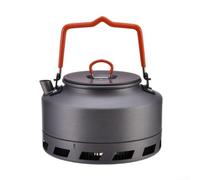 Cafetera ligera de aleación de aluminio con anillo colector de calor, mango plegable y diseño resistente al viento para una preparación eficiente de café al aire libre (hervidor L2)