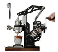 Cafetera manual de espresso, mecánica de manivela con presión ajustable de 18 bares, medidor de presión visual y portafiltro de 58 mm para uso doméstico u oficina
