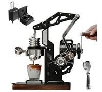 Cafetera manual de espresso, mecánica de manivela con presión ajustable de 18 bares, medidor de presión visual y portafiltro de 58 mm para uso doméstico u oficina