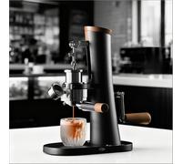 Cafetera manual, máquina de café de manivela con manómetro visual y cabezal de preparación de 58 mm, función de remojo previo para el hogar, la oficina y el campamento
