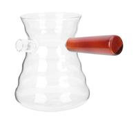 Cafetera Manual para café Mango de Madera de Vidrio | Control de Vertido a Mano, para Filtros, Hojas de Té, Hotel y Mesa de Desayuno, 18x14x12cm