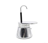 Cafetera Moka de acero inoxidable de 50 ml, cafetera espresso de una sola porción para viajes en casa, oficina, viajes, percolador manual compacto para estufa, color plateado