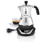 Bialetti Moka Temporizador, Eléctrico Café Fabricante con Construido-in Temporizador, 3 Carribas, 365W, Negro