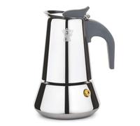 Cafetera Moka Steelexpress De Inducción de Acero Inoxidable De 2A 10 Tazas Abert