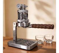 Cafetera neumática de 58 mm, cafetera de acero inoxidable 304 con manómetro y válvula de alivio, extracción rápida de 1 a 16 bar para acampar y viajes al aire libre