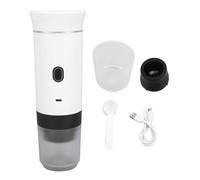Cafetera portátil Cafetera recargable Máquina de café eléctrico de mano Automática de un botón Cabroying Rich Sabor para la oficina de viajes Material ABS 698G (Blanco)