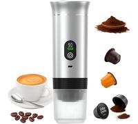 Cafetera Portatil Capsulas - Maquina Cafe Portatil Compatible con Nespresso Dolce Gusto y Cafe Molido - Versión Mejorada 2025 - Pantalla LED y Tanque 80 ml - Mini Cafetera Portátil 3 en 1 de Viaje