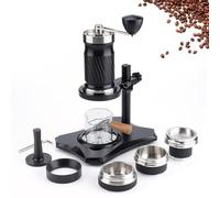 Cafetera portátil de manivela - Máquina de café espresso manual con bolsa de almacenamiento y tanque de agua de 100 ml, control de presión variable y temperatura para camping y uso al aire libre