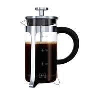 Melitta Premium Cafetera Prensa Francesa para 3 tazas, vidrio, 350 ml, Negro, Acero inoxidable, Transparente
