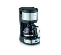 SEVERIN - Cafetera de goteo pequeña para 4 tazas, cafetera de filtro / Cafetera americana con jarra de cristal,desconexión automática,acero inoxidable cepillado, 750 W, KA 4808