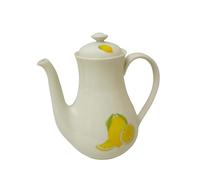 CAFETERA TETERA REDONDA 1300ML PORCELANA LIMONES