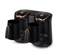 Cafetera turca automática, olla eléctrica de un solo toque de 220 V, capacidad de 500 ml + 500 ml, antidesbordamiento y quemaduras en seco, diseño portátil para uso doméstico