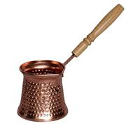 Cafetera turca de 350 ml, chapada en cobre con mango de madera, capacidad de 350 ml para café turco, griego y árabe, apta para estufa