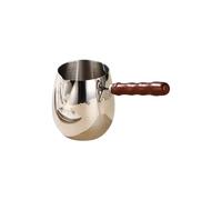 Cafeteras de acero inoxidable con lateral de madera, 300ml | lateral de madera con cuerpo de acero inoxidable y boquilla vertedora para espumar leche expreso, servicio de
