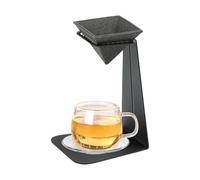 Cafeteras de cerámica, infusor de té reutilizable no poroso, filtro de té de cerámica con soporte, para ollas, tazas, hogar, oficina, cocina, café, sake, preparación manual
