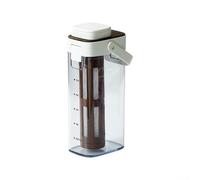 Cafeteras heladas de 1000 ml con filtro de malla doble para una extracción suave, jarra de agua de vidrio de boca ancha para cocina (blanco)