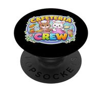 Cafetería Crew Lunch Lady Bunny Happy Easter Cute Women Girl PopSockets PopGrip Adhesivo