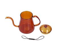 Cafetería de vidrio, 600 ml de boquilla larga reutilizable Café de café Cervecero Cervecera Cervecera colorida té seguro de té seguro para la cocina de la cocina en casa Picnic (coffee color)
