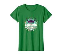 Cafetería Queen: Humor Regal Food Service para Las Damas del Almuerzo Camiseta, Mujer, Verde Kelly, XS