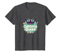 Cafetería Queen: Humor Regal Food Service para Las Damas del Almuerzo Camiseta, Niños, Jaspeado Oscuro, 3 años