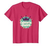 Cafetería Queen: Humor Regal Food Service para Las Damas del Almuerzo Camiseta, Niños, Rojo Jaspeado, 3 años
