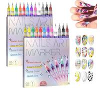 Cafeteriap 12 Colors Nail Art Pens Set, Nail Art Markers For Gel Nails, 3D Nail Polish Pens, DlY Nail Art Graffiti Pen for Art Drawing Painting Point Dotting Manicure Tools (2 Set)