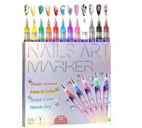 Cafeteriap/Cafeterias 12 Colors Nail Art Pens Set, Manicure Art Markers for Gel Nails, Quickly Dry ManicureArt Nail Diy Decoration,For Arts Drawing Painting (1)