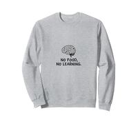 Cafeterías: No Hay Comida, sin Aprendizaje Cita de educación Cerebral Sudadera, Unisex para Adultos, Gris Jaspeado, XXL