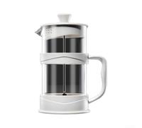 Cafetiere - Cafetera de vidrio grande de 1000 ml para prensa francesa con filtro de acero inoxidable para cocina y oficina, color blanco (800 ml)