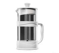 Cafetiere - Cafetera de vidrio grande de 1000 ml para prensa francesa con filtro de acero inoxidable para cocina y oficina, color blanco (1000 ml)