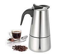 Cafetiere - Cafetera italiana de inducción de acero inoxidable de 2 tazas (100 ml) para café expreso, moca y capuchinos con leche
