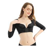 CAFETU Faja de brazo para mujer, poscirugía, mangas de compresión más delgadas, faja de brazo para mujer, color negro