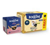 CAFFÈ BORBONE 154 cápsulas compatibles con las máquinas de la marca Nescafé® Dolce Gusto® - Kit surtido: 90 cápsulas de mezcla azul para espresso + 64 de avena soluble (4 paquetes de 16)