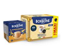 CAFFÈ BORBONE 154 cápsulas compatibles con las máquinas Nescafé® Dolce Gusto® - Kit surtido: 90 cápsulas de Espresso Fuerte 8/10 + 64 de Ginseng (4 paquetes de 16)