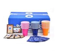 Caffè Borbone - 3 kits de accesorios que incluyen color 100 palitos, 100 azucarillos y 100 vasos cada uno