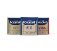 Caffé Borbone, cápsulas biodegradables, kit de degustación (50 azules, 50 rojas, 50 Dek)