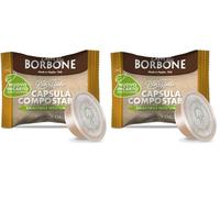 Caffè Borbone Don Carlo Cápsulas Compostables, Mezcla de Café Oro - 50 Cápsulas - Compatibles con Máquinas de Café Lavazza A Modo Mio para uso doméstico (Paquete de 2)