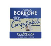 Caffè Borbone Le Compostabili - 50 Cápsulas Compatibles con Nespresso®*, Café Molido 100% Arábica en Cápsulas Compostables - Compatibles con Cafeteras Nespresso®* de uso doméstico