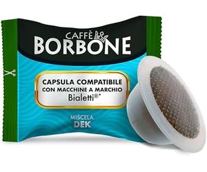 Caffè Borbone Mezcla de Café Dek Descafeinada - 50 Cápsulas - Compatibles con Máquinas de Café Bialetti®*