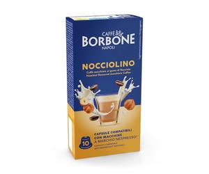 Caffè Borbone Nocciolino - Capuchino con sabor a avellana - 60 cápsulas (6 paquetes de 10) - Compatibles con las máquinas de uso doméstico Nespresso*