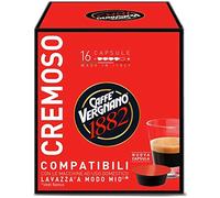 Caffè Vergnano 1882 Cápsulas de café cremoso compatibles con Lavazza A Modo Mio, 8 paquetes de 16 cápsulas (total 128)