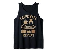 Caffeinate Educa, Repite la Vida de Maestra de café, Madre Que Estudia en casa Camiseta sin Mangas