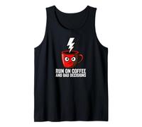 Caffeine Addict Humor Run On Coffee and Bad Decisions Camiseta sin Mangas