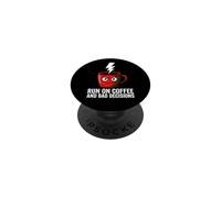 Caffeine Addict Humor Run On Coffee and Bad Decisions PopSockets PopGrip Adhesivo
