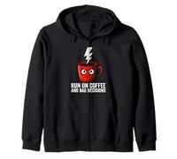 Caffeine Addict Humor Run On Coffee and Bad Decisions Sudadera con Capucha
