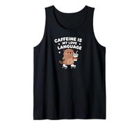 Caffeine Is My Love Language Cute Beaver Roller Skating Camiseta sin Mangas
